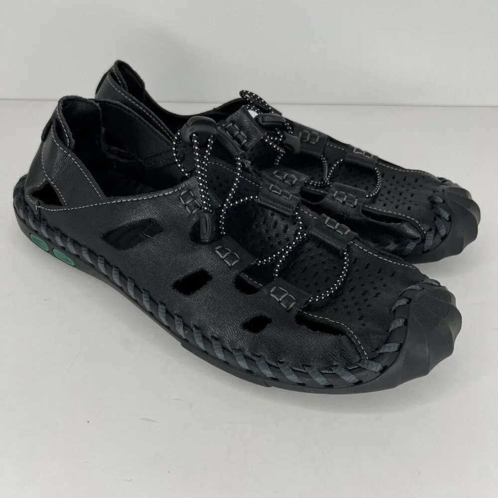 Black Closed Toe Sandals Mens Size 11 US 44 EU Casual Trail/Beach Shoes Slides